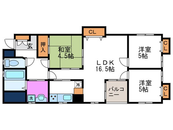 ツインクルコート桂ＥＡＳＴの物件間取画像